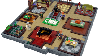 Professor Plum in the library with a Lego brick